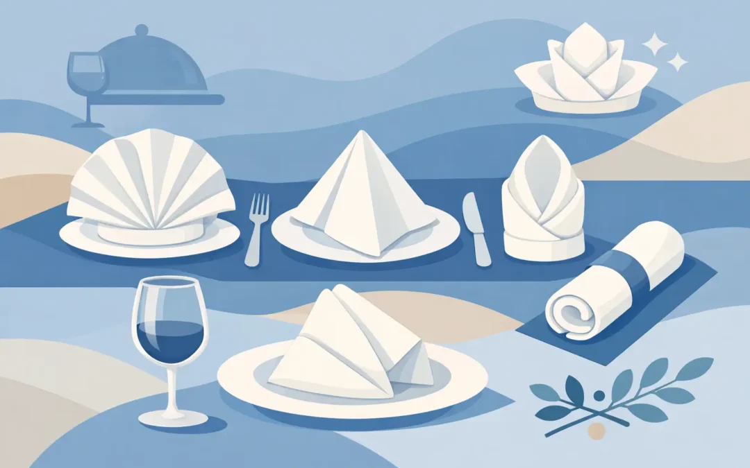 Rodzaje składania serwetek gastronomicznych